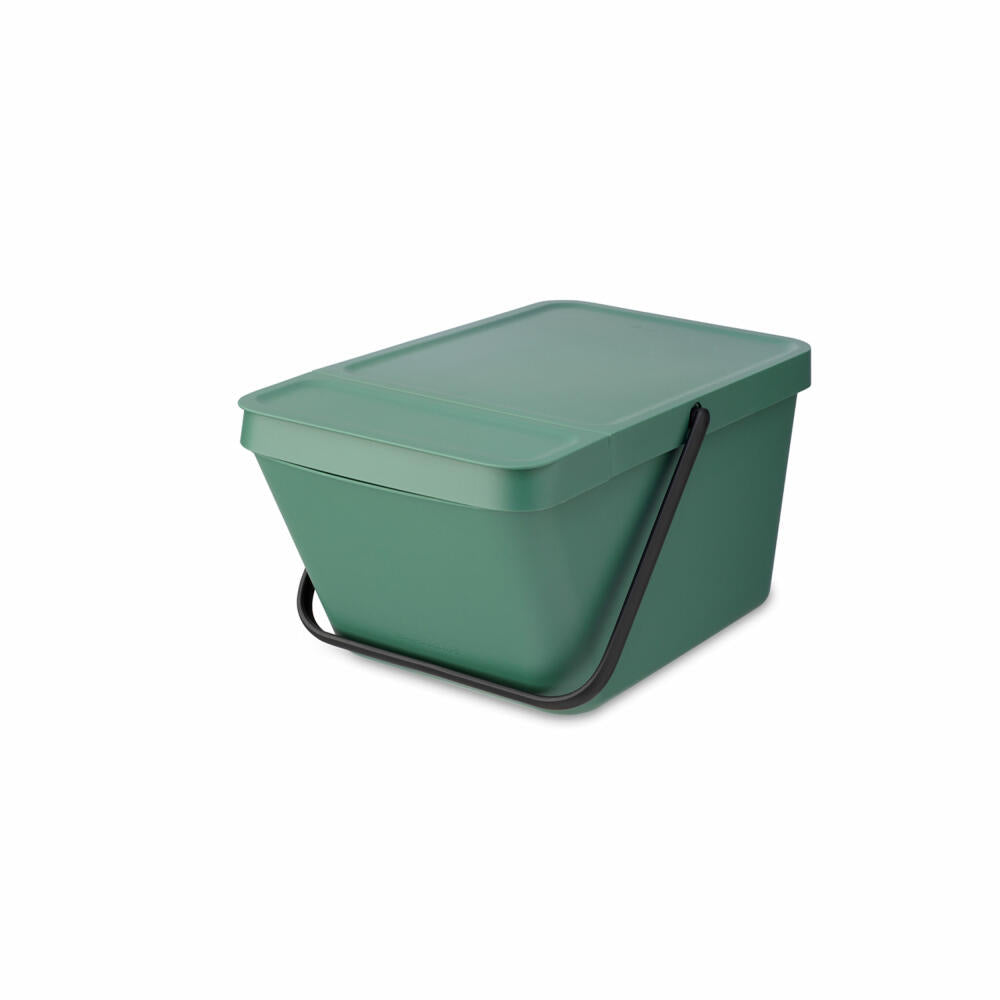 Brabantia Sort &amp; Go Waste Bin, Waste Bin, Garbage Can, Plastic, Fir Green, 20 L, 277740