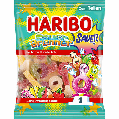 Haribo Sauer Brenner, Fruchtgummi, Weingummi, im Beutel, Tüte, 160 g