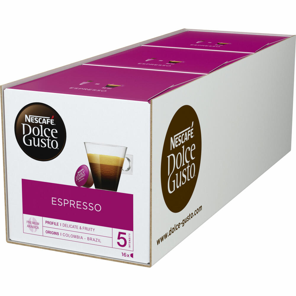 Nescafé Dolce Gusto Espresso, Coffee, Coffee Capsule, Pack of 3, 3 x 16 Capsules