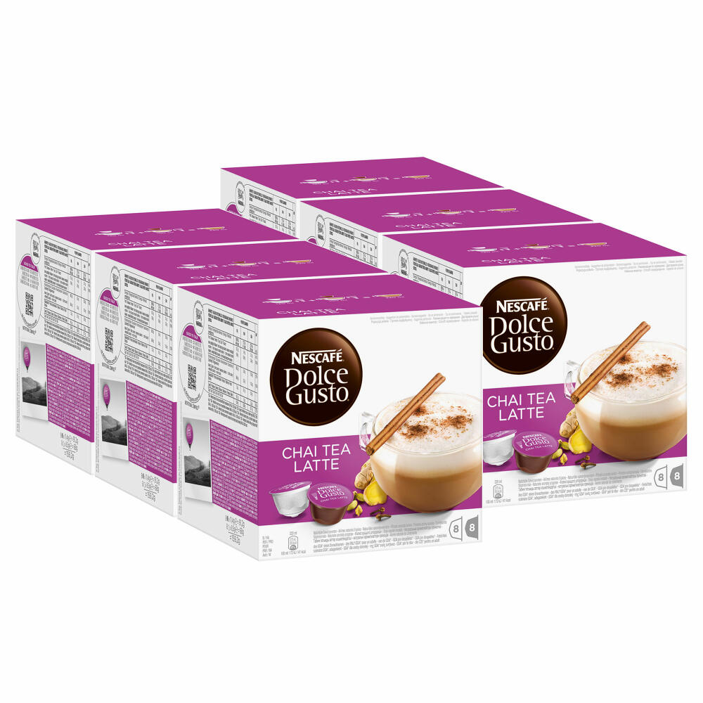 Nescafé Dolce Gusto Chai Tea Latte, Kaffee, Kaffeekapsel, 6er Pack, 6 x 16 Kapseln (48 Portionen)