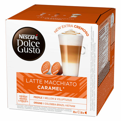 Nescafé Dolce Gusto Caramel Latte Macchiato, Caramel, Capsules, Coffee Capsule, Café, Coffee, Coffee, 16 Capsules (8 Servings)