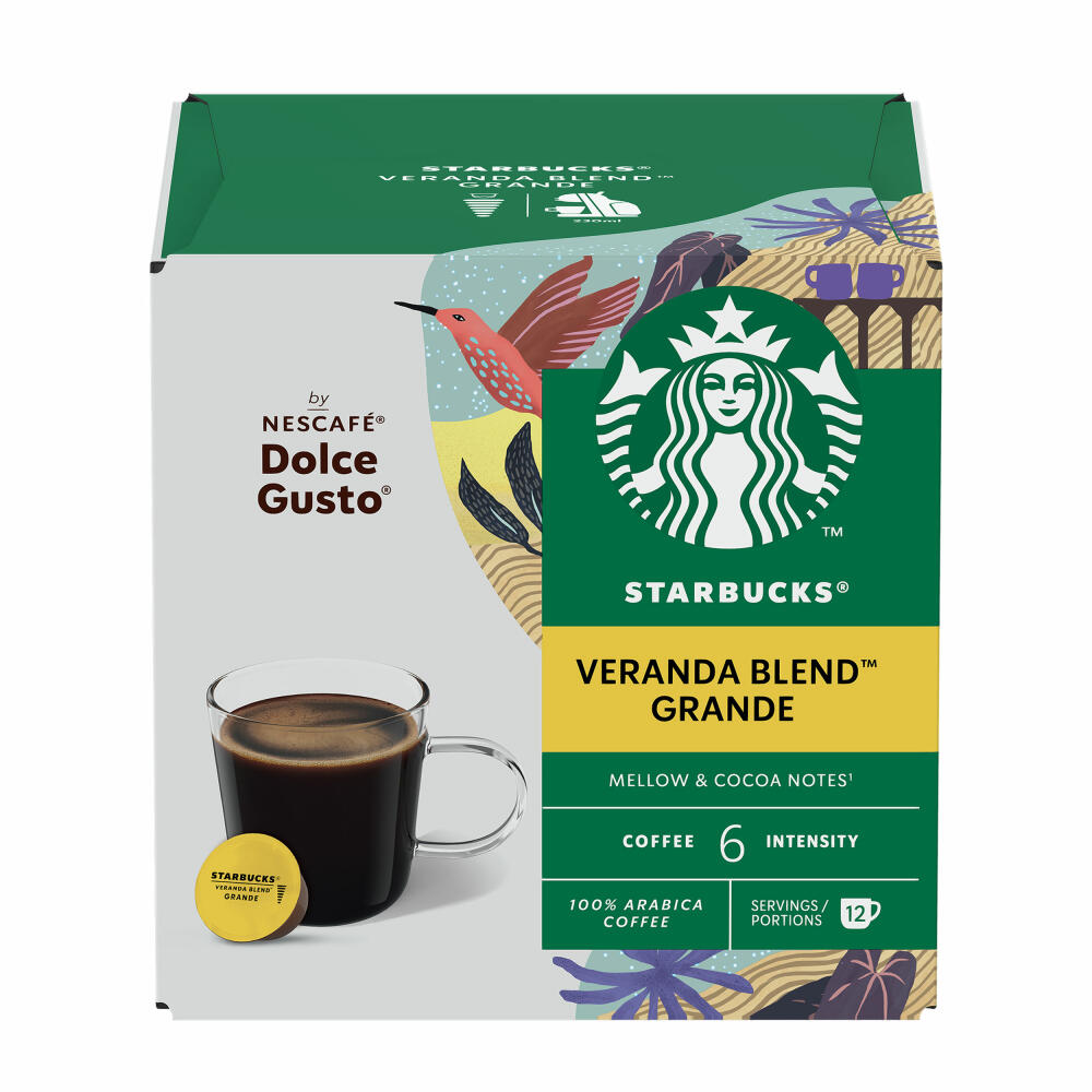 Nescafé Dolce Gusto Starbucks Veranda Blend Grande, Coffee, Coffee Capsules, Roasted Coffee, 12 Capsules