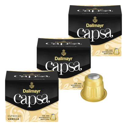 Dallmayr Capsa Espresso Vanilla, Nespresso Kompatibel Kapsel, Kaffeekapsel, Röstkaffee, Kaffee, 30 Kapseln