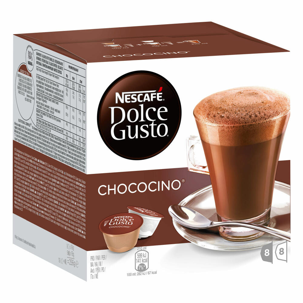 Nescafé DOLCE GUSTO Tassen Geschenkset, 3 Packungen mit Becher Chococino Kakao, Kakaokapsel, Schokolade, Kapseln