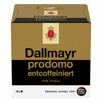 Nescafé Dolce Gusto Dallmayr prodomo decaffeinated, decaf coffee, 16 coffee capsules / portions, 128 g