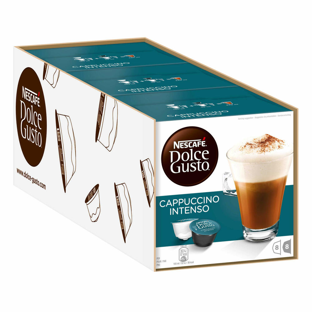 Nescafé Dolce Gusto Cappuccino Intenso, Milchkaffee, Kaffeekapsel, Kaffee, 48 Kapseln (24 Portionen)