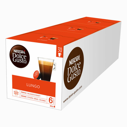 Nescafé Dolce Gusto Caffè Lungo Vorratsbox, 3er Set, Kaffee, Kaffeekapseln, 3 x 30 Kapseln