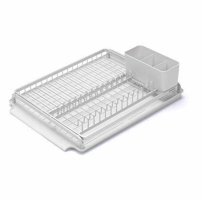 Brabantia draining rack, draining stand, draining basket, dish rack, plastic, light grey, 117428