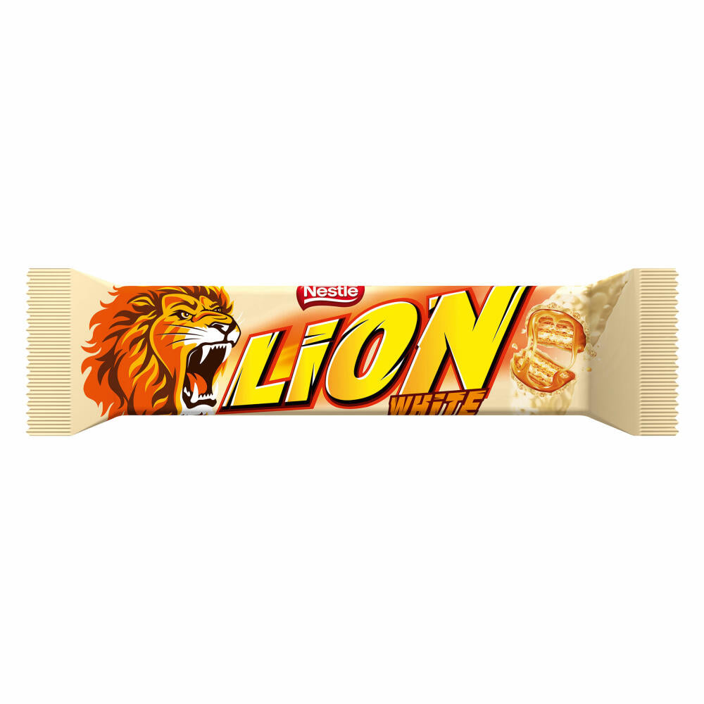 Nestlé LION White, Schokoriegel mit Karamell und weißer Glasur, Schoko Riegel, Schokolade, 24 x 42 g