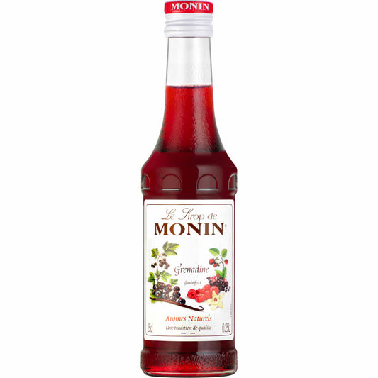 Monin Grenadine Syrup, for Cocktails, Coffee, Coffee Syrup, Cocktail Syrup, 0.25 L