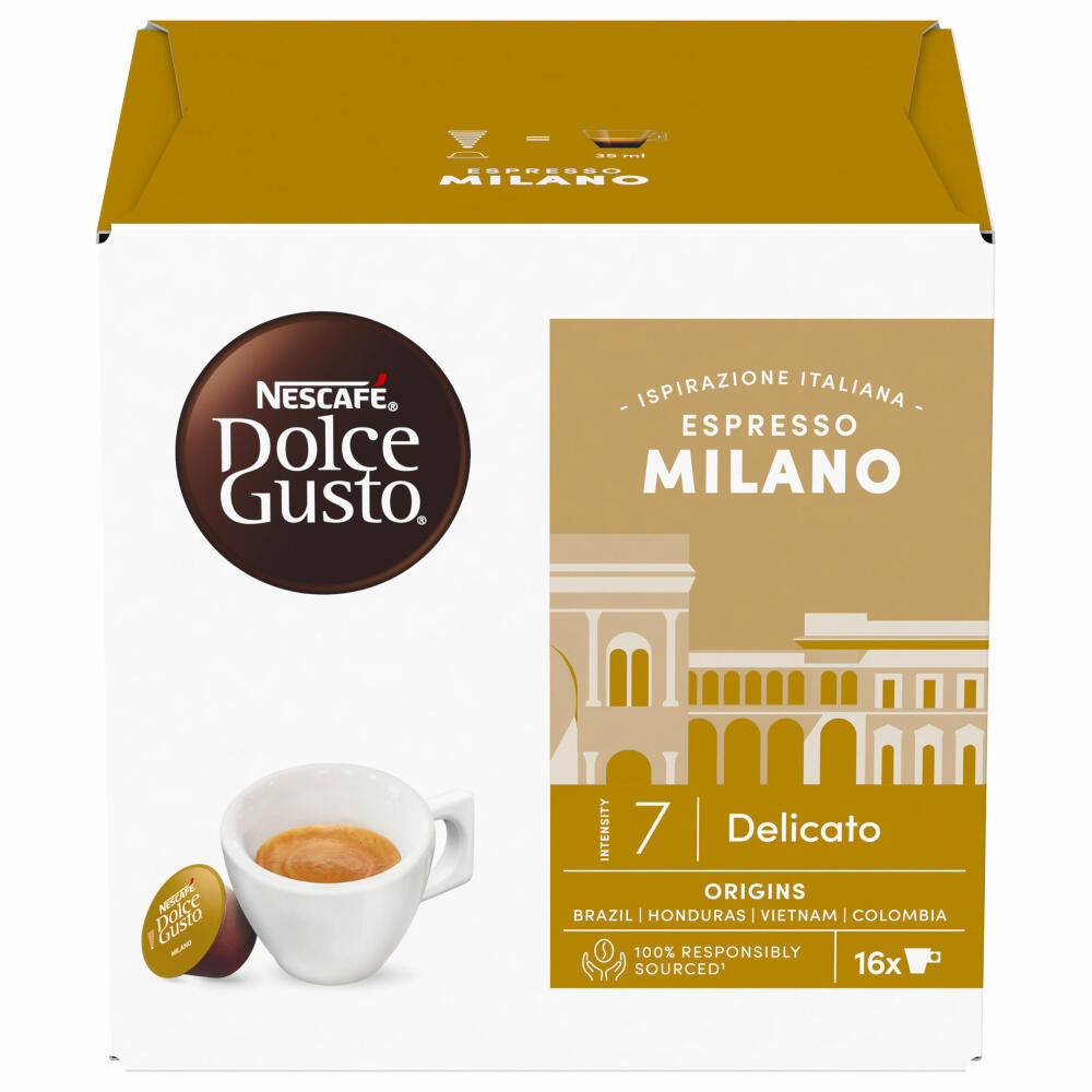 Nescafé Dolce Gusto Espresso Milano, Röstkaffee, Kaffeekapseln, 16 Kapseln