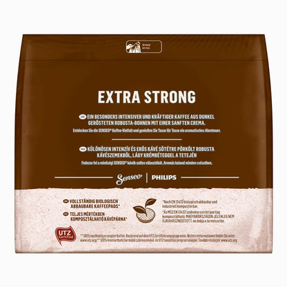 Senseo Kaffeepads Extra Kräftig / Extra Strong, Intensiver und Vollmundiger Geschmack, Kaffee, neues Design, 4er Pack, 4 x 16 Pads