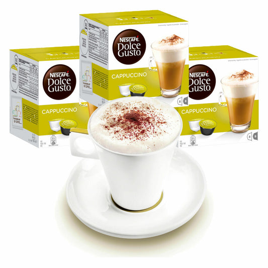 Nescafé DOLCE GUSTO Tassen Geschenkset, 3 Packungen mit Becher Cappuccino, Milchkaffee, Kaffeekapsel, Kaffee, Kapseln