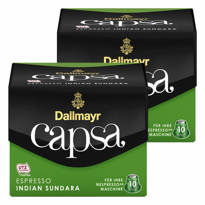 Dallmayr Capsa Espresso Indian Sundara, Nespresso Compatible Capsule, Coffee Capsule, Espresso Capsule, Roasted Coffee, 20 Capsules