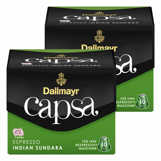 Dallmayr Capsa Espresso Indian Sundara, Nespresso Compatible Capsule, Coffee Capsule, Espresso Capsule, Roasted Coffee, 20 Capsules