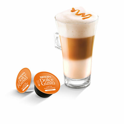 Nescafé DOLCE GUSTO Tassen Geschenkset, 3 Packungen mit Becher Caramel Latte Macchiato, Karamell, Kaffee, Kaffeekapsel, Kapseln