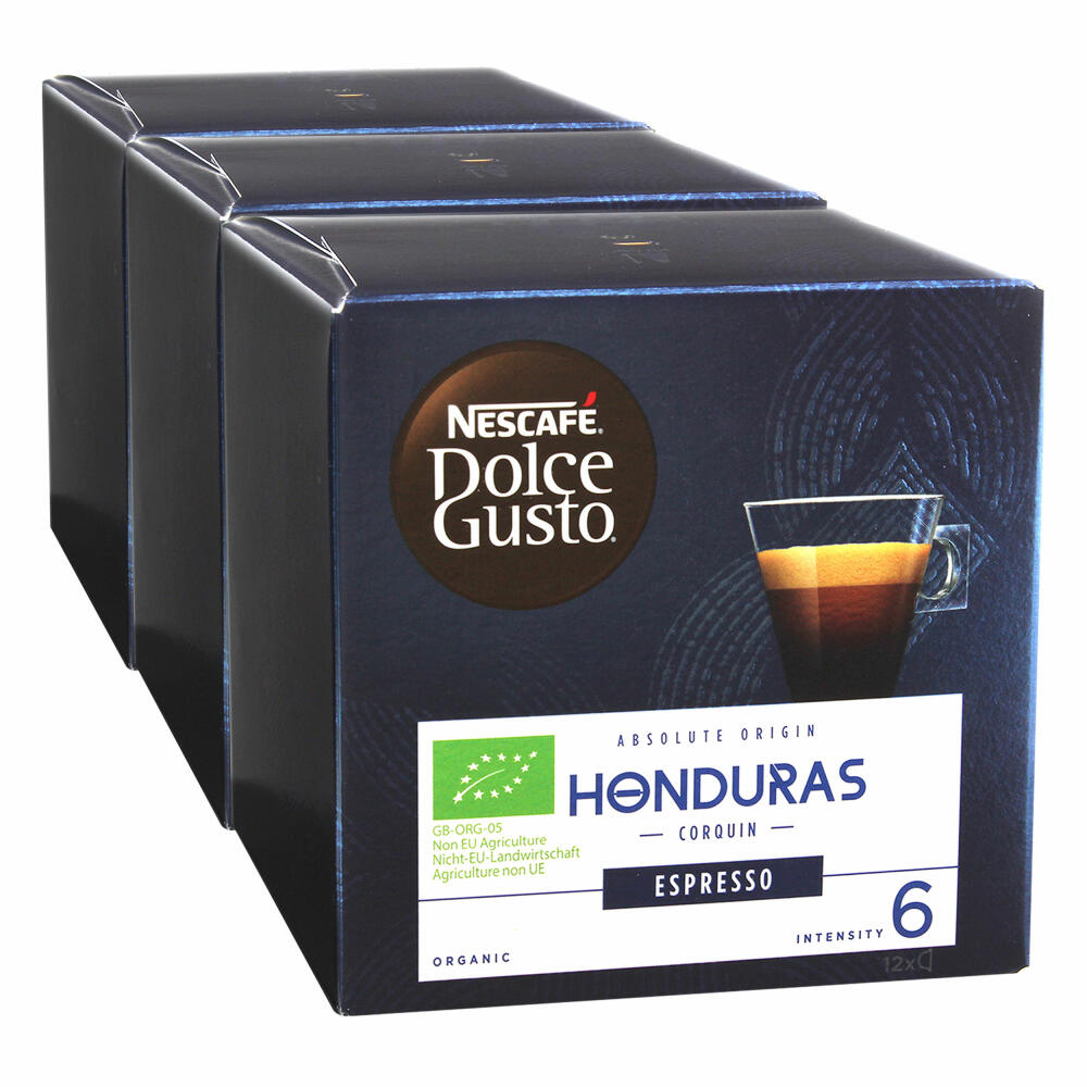 Nescafé Dolce Gusto Absolute Origin Honduras Corquin Espresso, Coffee Capsule, Coffee Capsule, Roasted Coffee, Organic, 36 Capsules