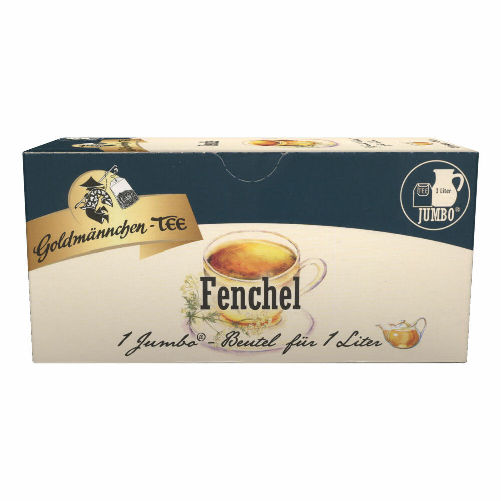 Goldmännchen Jumbo Tee Fenchel, Fencheltee, Kräutertee, 20 Teebeutel, Große Beutel, 3142