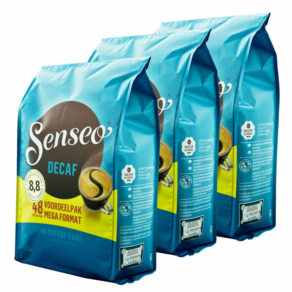 Senseo Coffee Pads Decaf / Decaffeinated, Rich Aroma, Intense &amp; Balanced, Coffee for Coffee Pad Machines, 144 Pads