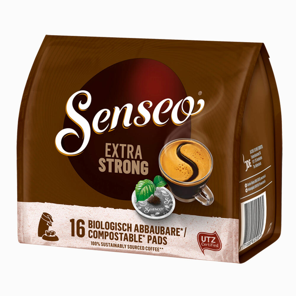 Senseo Kaffeepads Extra Kräftig / Extra Strong, 3er Pack, Intensiver und Vollmundiger Geschmack, Kaffee, je 16 Pads, mit Tasse