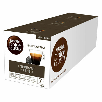 Nescafé Dolce Gusto Espresso Intenso, Strong, Coffee, Coffee Capsule, Pack of 3, 3 x 16 Capsules