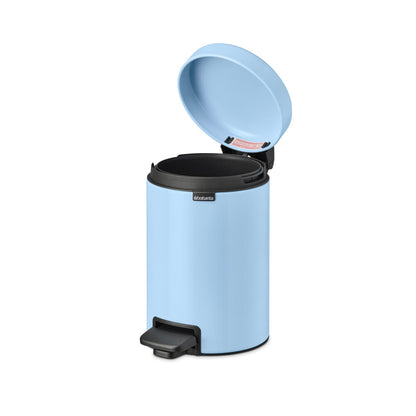 Brabantia NewIcon Pedal Bin, Trash can, Waste bin, Steel, Dreamy Blue, 3 L, 202582