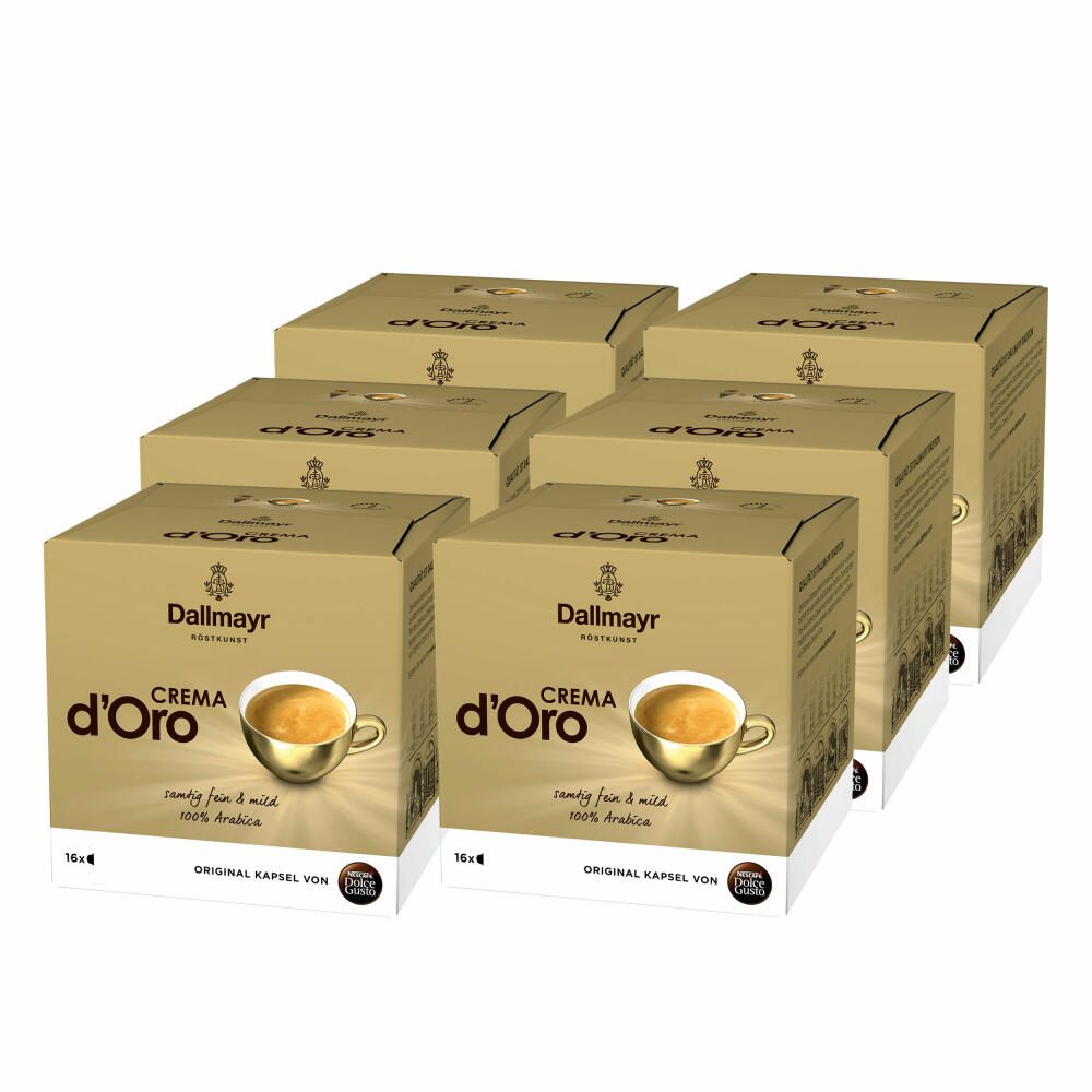 Nescafé Dolce Gusto Dallmayr Crema d´Oro, coffee, coffee capsule, pack of 6, 6 x 16 capsules