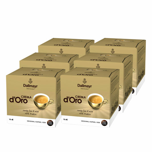 Nescafé Dolce Gusto Dallmayr Crema d´Oro, Kaffee, Kaffeekapsel, 6er Pack, 6 x 16 Kapseln