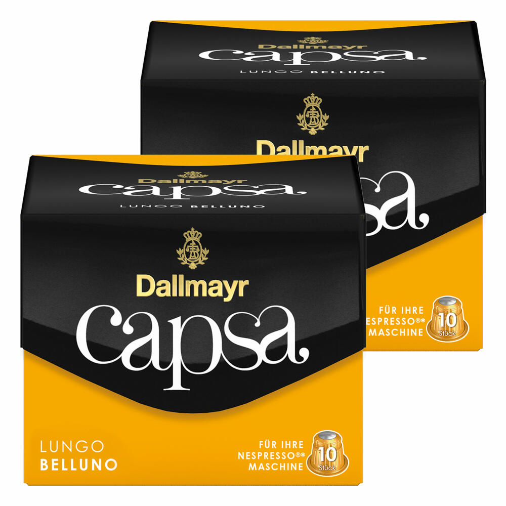 Dallmayr Capsa Lungo Belluno, Nespresso Kompatibel Kapsel, Kaffeekapsel, Röstkaffee, Kaffee, 20 Kapseln