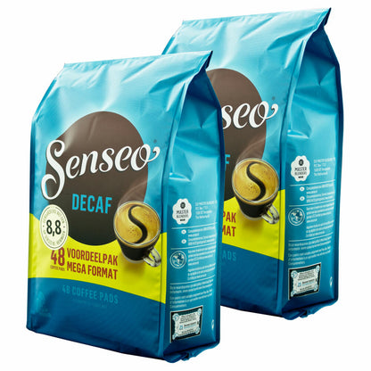 Senseo Coffee Pads Decaf / Decaffeinated, Rich Aroma, Intense &amp; Balanced, Coffee for Coffee Pad Machines, 96 Pads