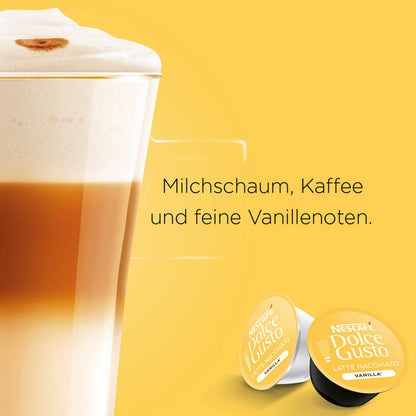 Nescafé Dolce Gusto Latte Macchiato Vanilla, Kaffee, Kaffeekapsel, 4er Pack, 4 x 16 Kapseln (32 Portionen)