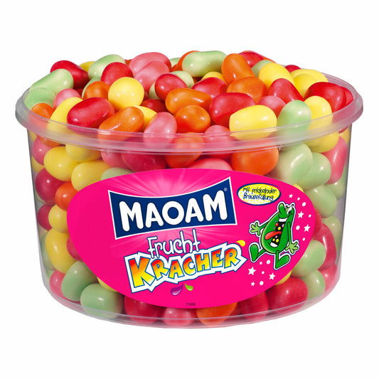 Haribo Maoam, Frucht Kracher, Dragees, Kaubonbon, 265 Stück, 1200g Dose