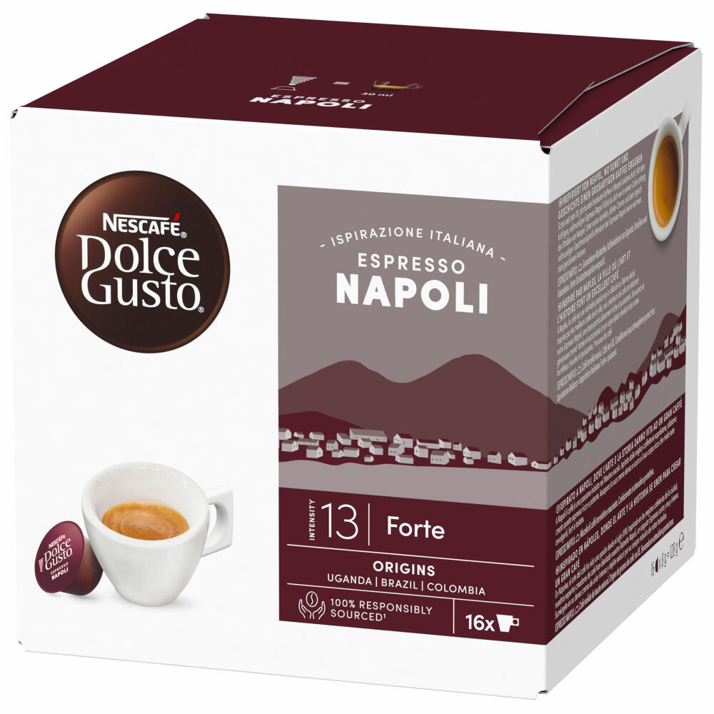 Nescafé Dolce Gusto Espresso Napoli, Röstkaffee, Kaffeekapseln, 16 Kapseln