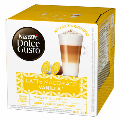 Nescafé Dolce Gusto Latte Macchiato Vanilla, Kaffee, Kaffeekapsel, 4er Pack, 4 x 16 Kapseln (32 Portionen)