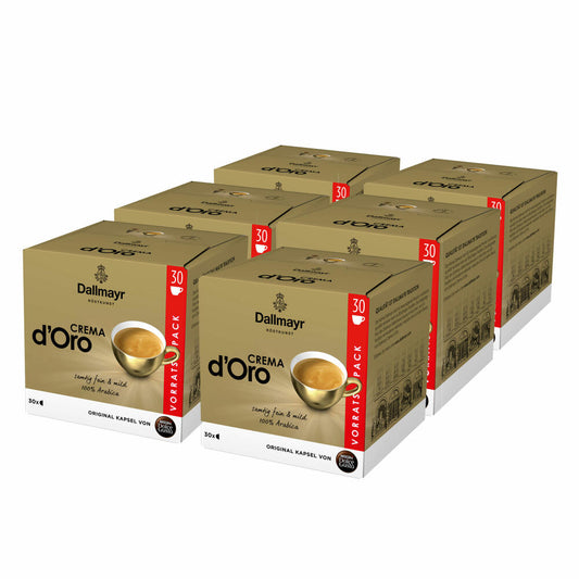 Nescafé Dolce Gusto Dallmayr Crema d´Oro storage box set of 6, coffee capsules, 6 x 30 capsules