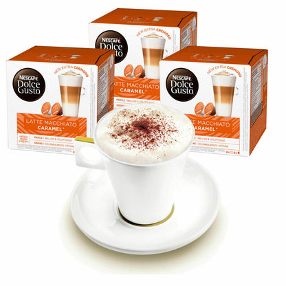 Nescafé DOLCE GUSTO Cups Gift Set, 3 Packs with Cups Caramel Latte Macchiato, Caramel, Coffee, Coffee Capsule, Capsules