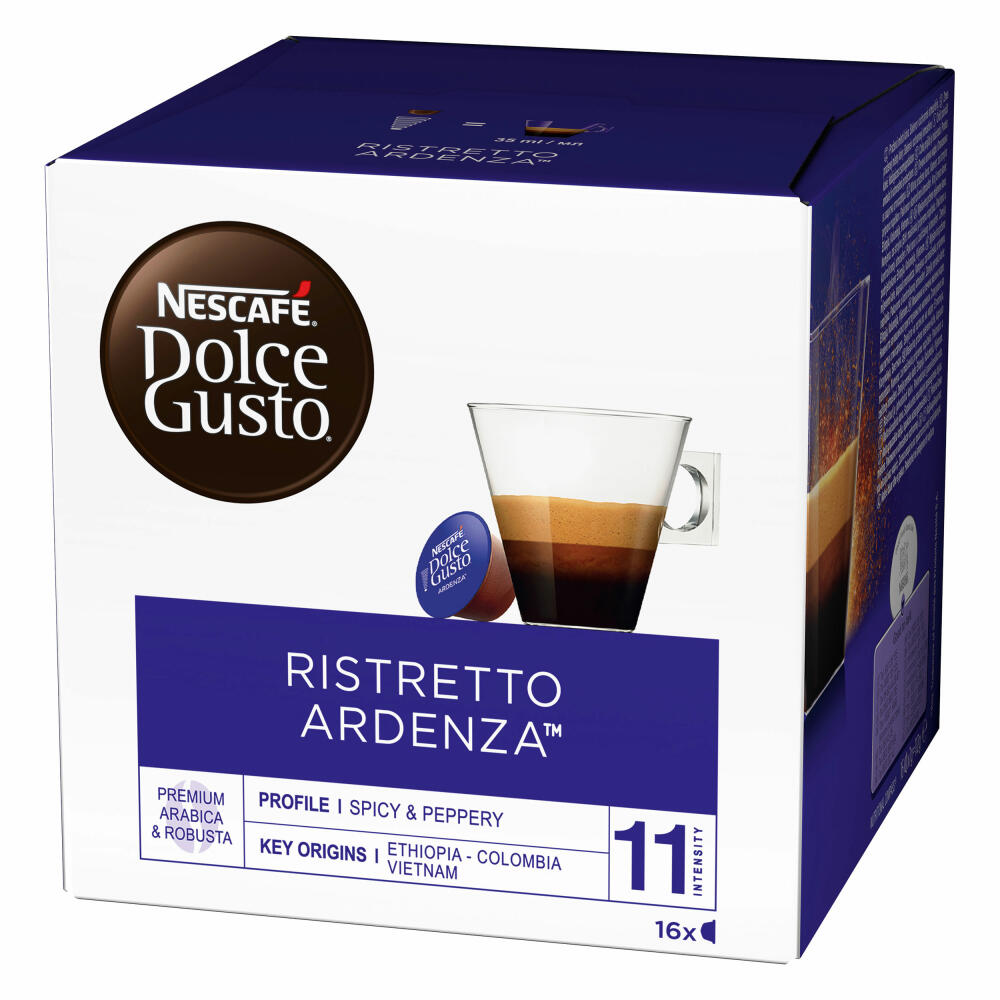 Nescafé Dolce Gusto Espresso Ristretto Ardenza, Kräftig, Kaffee, Kaffeekapsel, 16 Kapseln / Portionen