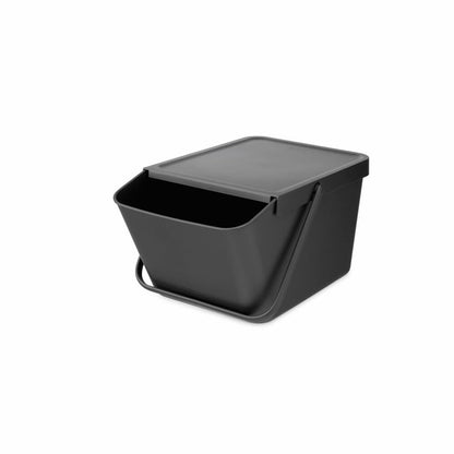 Brabantia Sort &amp; Go Waste Bin, Waste Bin, Garbage Can, Plastic, Grey, 20 L, 277726