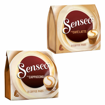 Senseo Kaffeepads Cappuccino - Cafe Latte Set, Milchkaffee, Milch Kaffee Pad, 2 Sorten