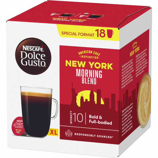 Nescafé Dolce Gusto New York Morning Blend XL, roasted coffee, 18 coffee capsules / servings