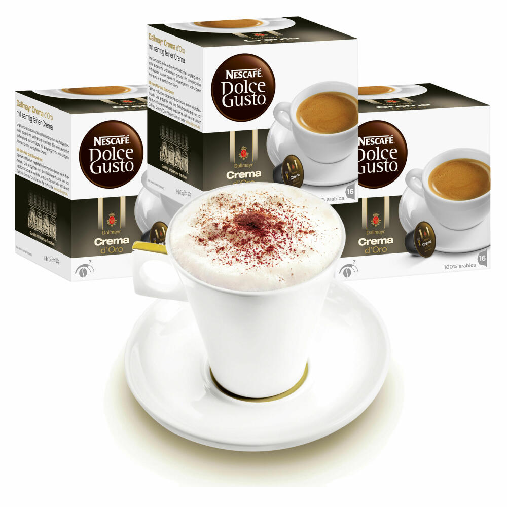 Nescafé DOLCE GUSTO cups gift set, 3 packs with cup Dallmayr Crema d´Oro, coffee, coffee capsule, capsules