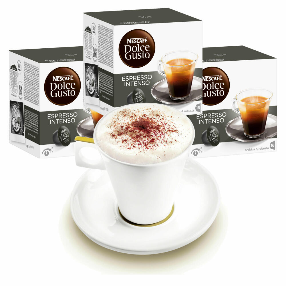 Nescafé DOLCE GUSTO Tassen Geschenkset, 3 Packungen mit Becher Espresso Intenso, Stark, Kaffee, Kaffeekapsel, Kapseln