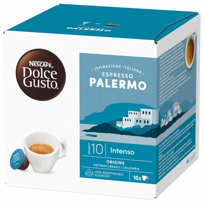 Nescafé Dolce Gusto Espresso Palermo, roasted coffee, coffee capsules, 16 capsules