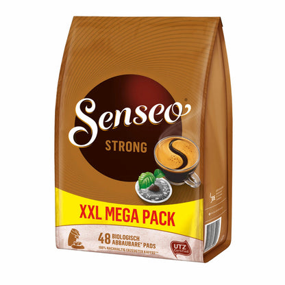 Senseo Kaffeepads Strong / Kräftig, 3er Pack, Kraftvoller Geschmack, Kaffee, 144 Pads, mit Tasse