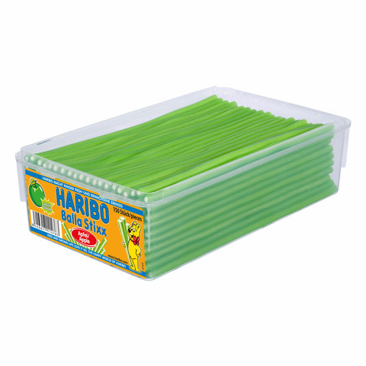 Haribo Balla Stixx (ehemals Balla Balla) Saurer Apfel Veggie, Gummibärchen, Weingummi, Fruchtgummi, 150 Stück, 1125g Dose