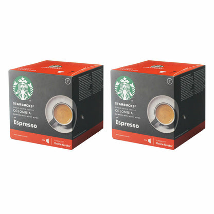 Nescafé Dolce Gusto Starbucks Colombia Espresso Set of 2, Coffee, Roasted Coffee, Coffee Capsules, 2x12 Capsules