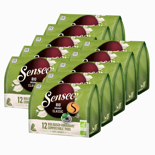 Senseo Kaffeepads Bio Organic Classic, 10er Pack, Kaffeepad, Kaffee Pad, Biologisch abbaubar, 120 Pads