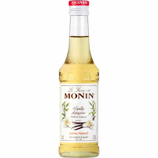 Monin Sirup Vanille aus Madagaskar, für Cocktails, Kaffee, Kaffeesirup, Cocktailsirup, 0.25 L