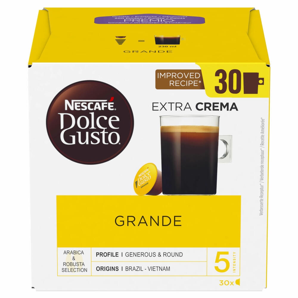 Nescafé Dolce Gusto Grande storage box, coffee, with crema, coffee capsules, 30 capsules