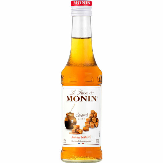 Monin Sirup Karamell, für Cocktails, Kaffee, Kaffeesirup, Cocktailsirup, 0.25 L